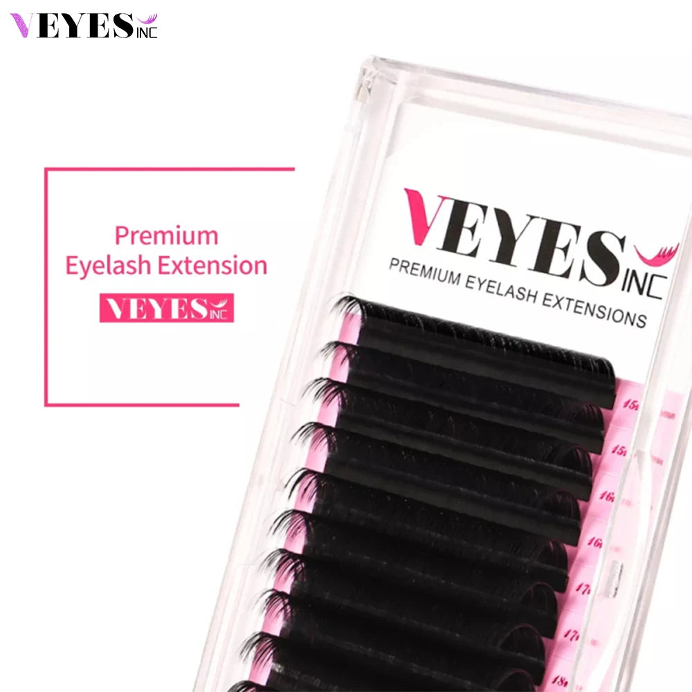 Veyes Inc Classic Eyelash Extensions Veyes lashes 8-16 Mix Individual Lash Extensions Matte Black Silk Lashes