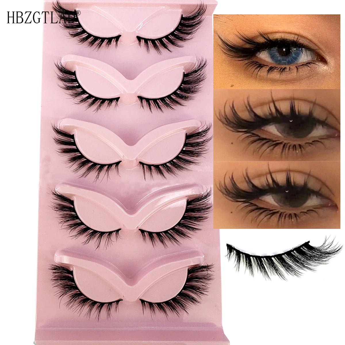 New Cat Eye Lashes Mink Eyelashes 3D Curl Winged Natural Realistic Messy End Eye Elongated Thick False Eyelashes Soft Fake Lashes